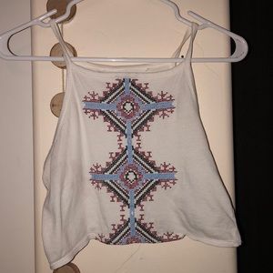 Cropped white tank top